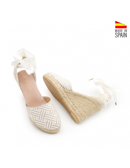 alpargatas cuña cintas mujer