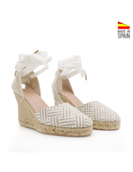 alpargatas cuña con cintas
