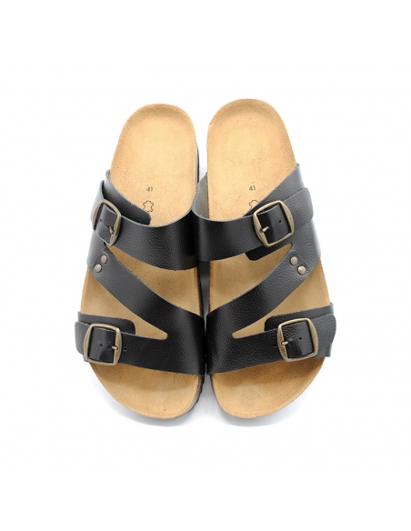 sandalias negra hombre