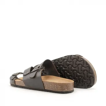 sandalias hebillas hombre marrones