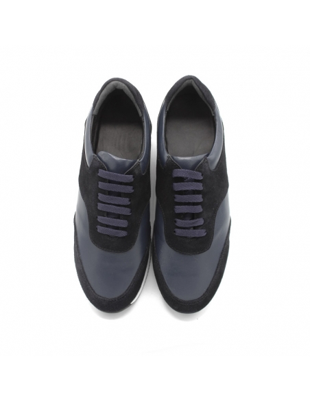 zapatillas de piel hombre azul marino