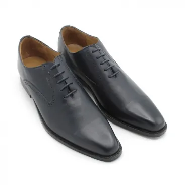 Zapato oxford piel azul marino