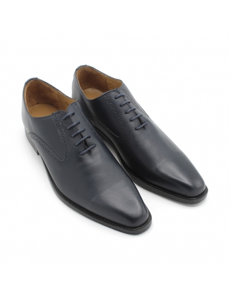 Zapato oxford piel azul marino