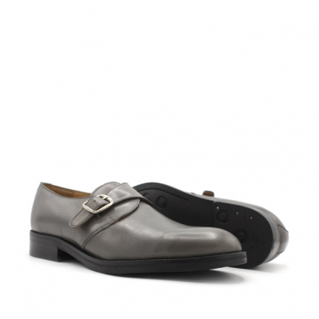 zapatos hebilla gris hombre