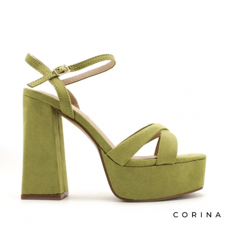 Sandalias verdes con plataforma