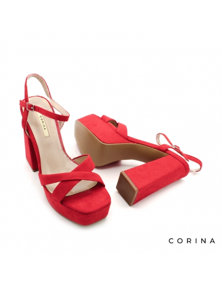 sandalias plataforma alta rojas