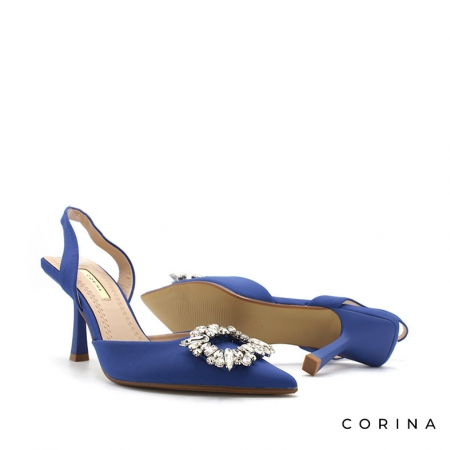 Zapato Joya Corina Zapato Joya Azul Tacón Destalonado - Main Image