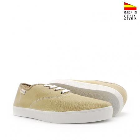 zapatillas lona verde con cordones