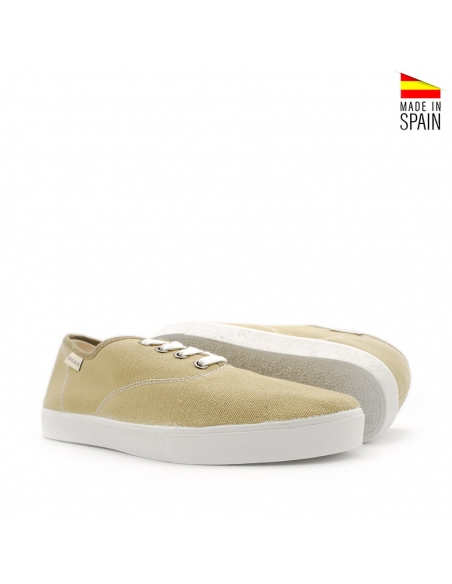 zapatillas lona verde con cordones