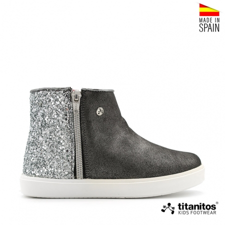 Botas glitter plata niña