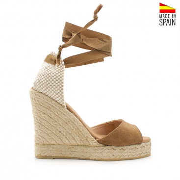 Sandalia cuña esparto camel