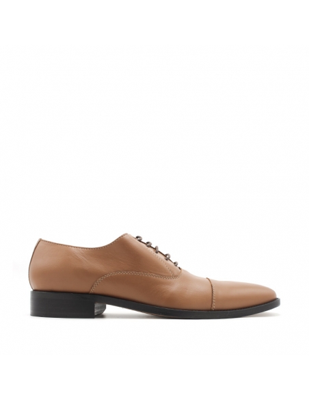Zapato oxford de piel camel