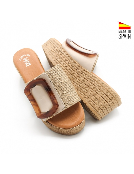Sandalias de cuña yute