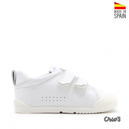 zapatillas de piel blanca niños