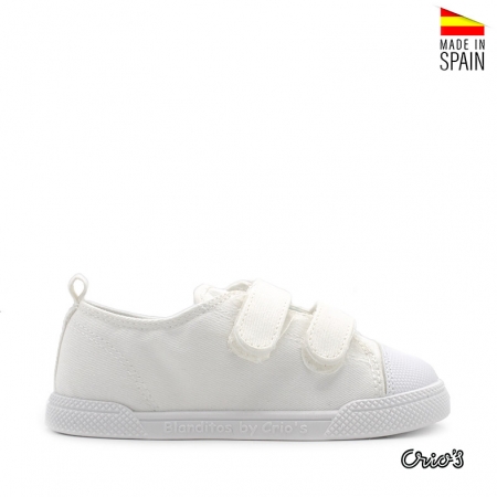 zapatillas infantiles lona blanca