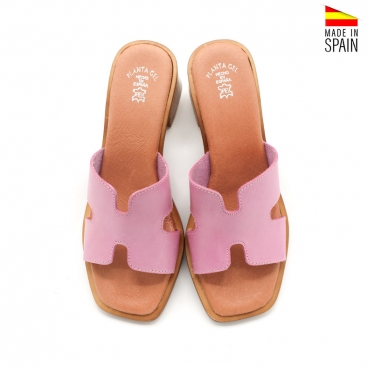 sandalias tacon rosa