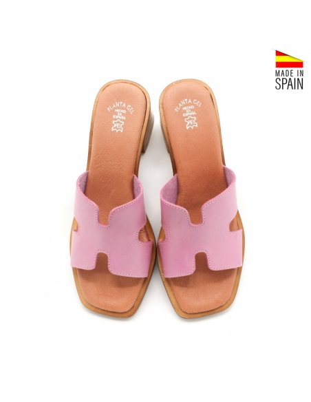 sandalias tacon rosa