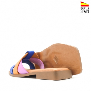 sandalias multicolor de piel