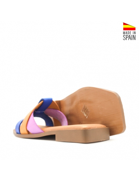 sandalias multicolor de piel