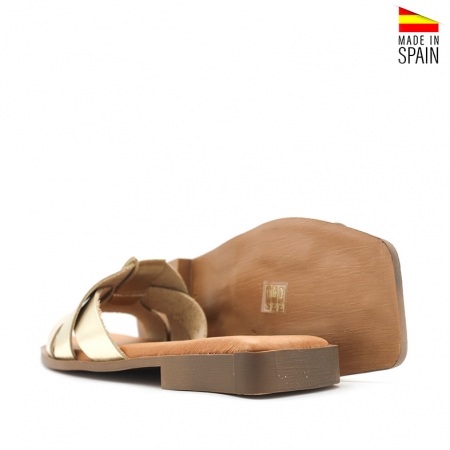 sandalias piel doradas