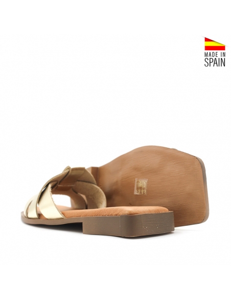 sandalias piel doradas