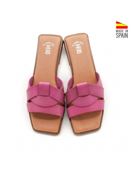 sandalia plana fucsia