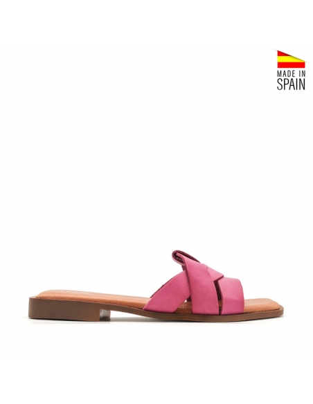 sandalia destalonada fucsia