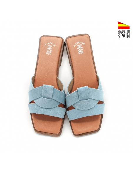 sandalias planas de serraje