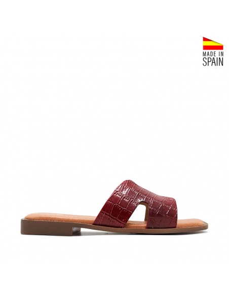 sandalias burdeos mujer