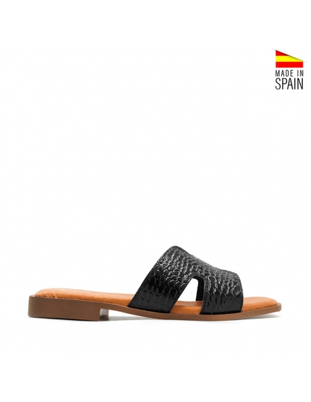 sandalias cocodrilo charol