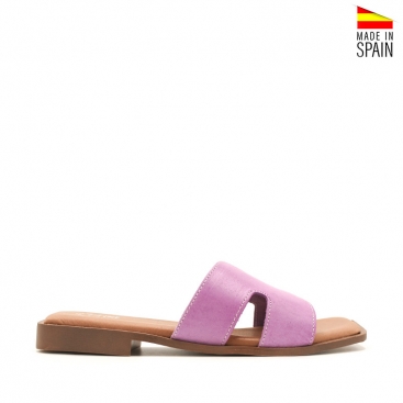 sandalias lilas piel