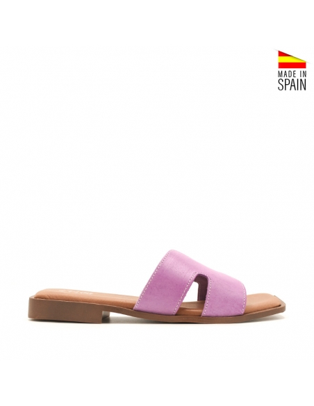 sandalias lilas piel
