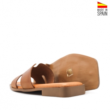 sandalias marrones piel