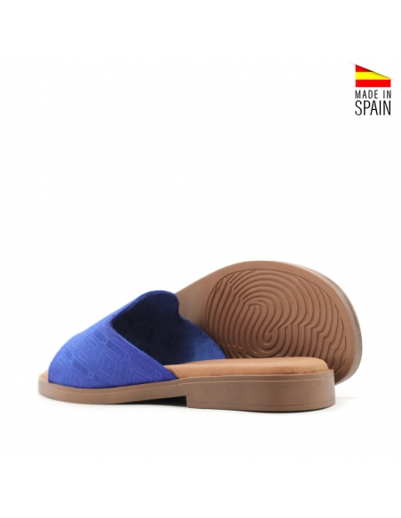mules azules planos