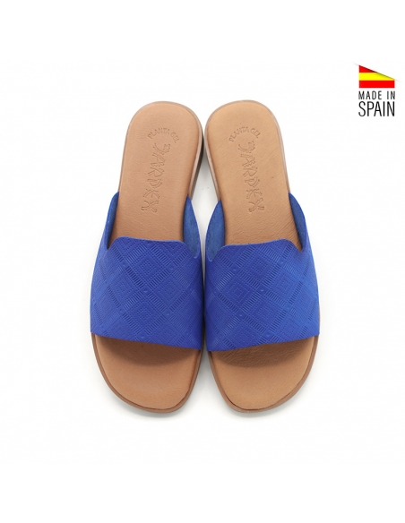 mules azules mujer