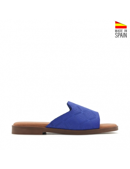 mules azules piel