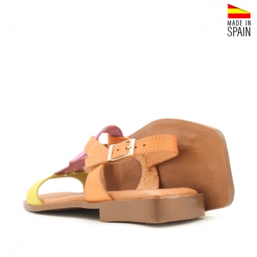 sandalias multicolor amarillo