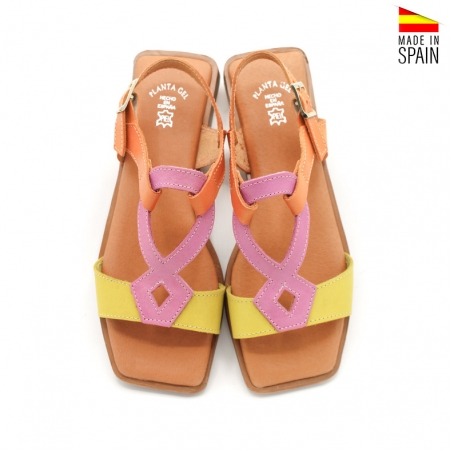 sandalias multicolor rosa