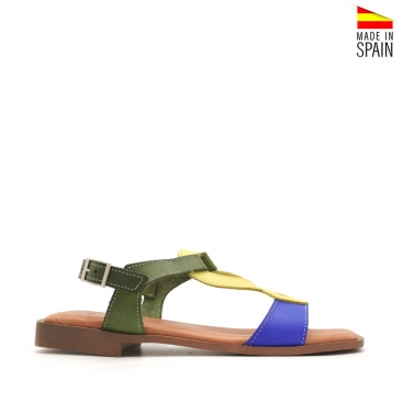 sandalias multicolor piel