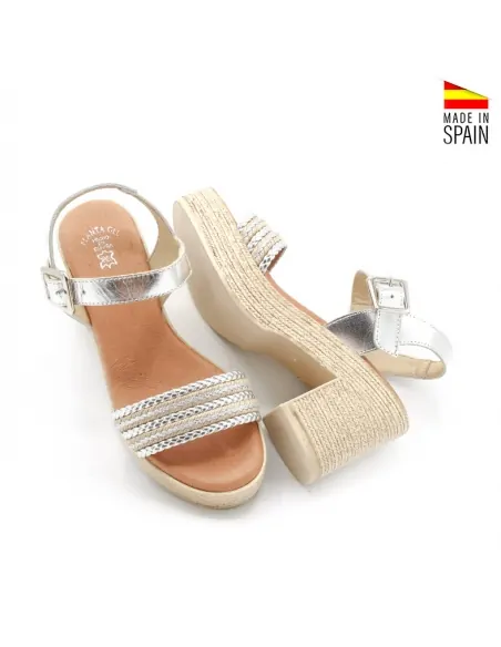 sandalias con tacon plateadas