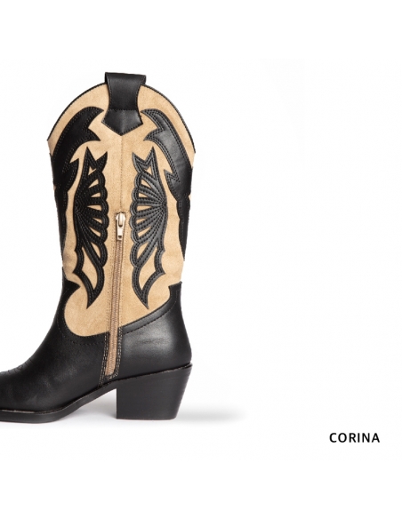 botas cowboy negra