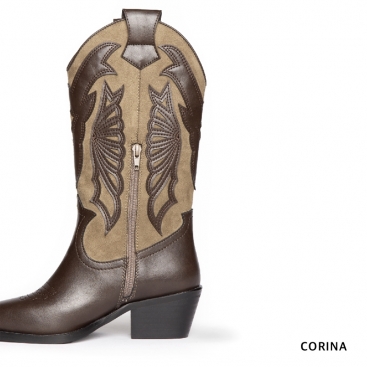 botas cowboy altas marrones