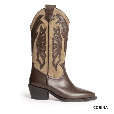 botas cowboy marrones mujer