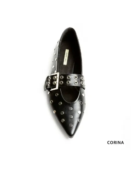 manoletinas negras tachuelas