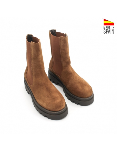 botines plataforma serraje