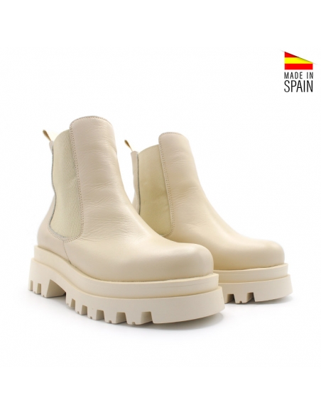 botines de piel con suela track