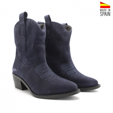 botin serraje azul