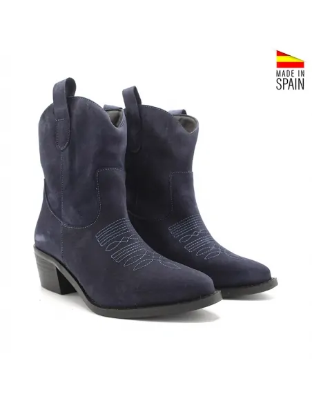 botin serraje azul