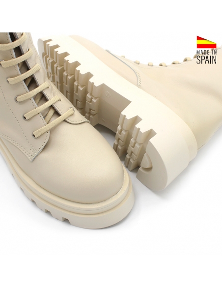 botas militares mujer beige