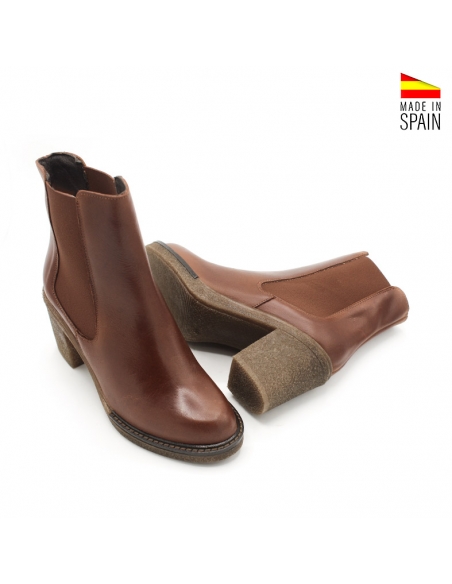 botines tacon marrones